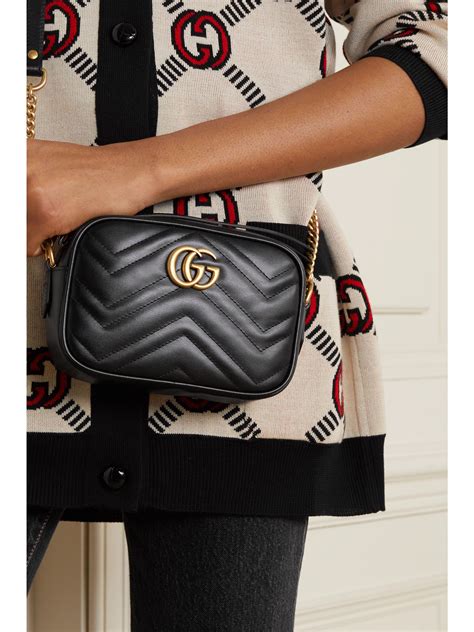 gucci purse quilted black|gucci marmont small shoulder bag.